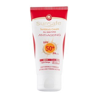 کرم ضد آفتاب و ضد چروک رنگی سان سیف با spf50